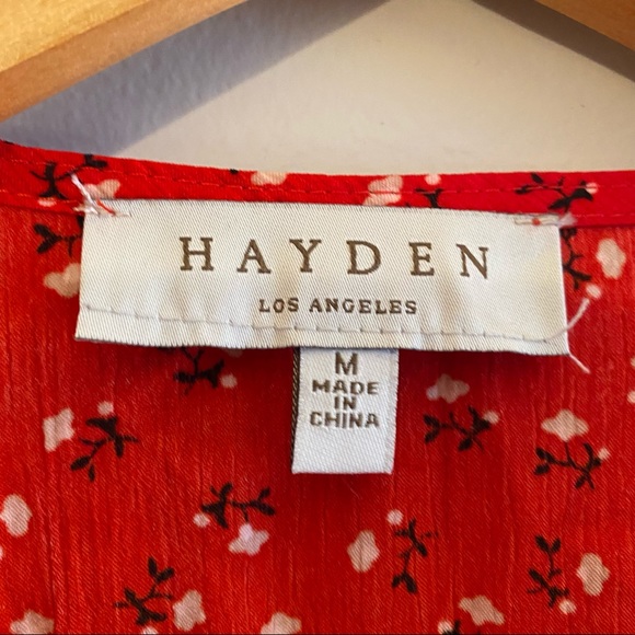 HAYDEN LA - Tiered Red Floral Lace Top - Picture 8 of 10
